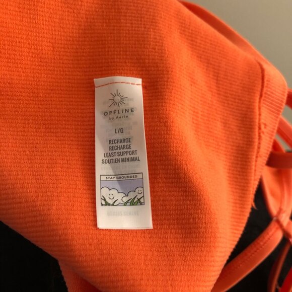 Offline By Aerie Recharge Cross Back Ribbed Tank Top Large Orange NWT - Picture 7 of 8